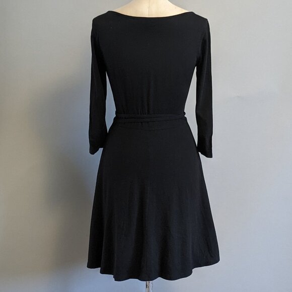 Black Jersey Skater Dress 3/4 Sleeve Size Small - Uniqlo - Picture 4 of 6